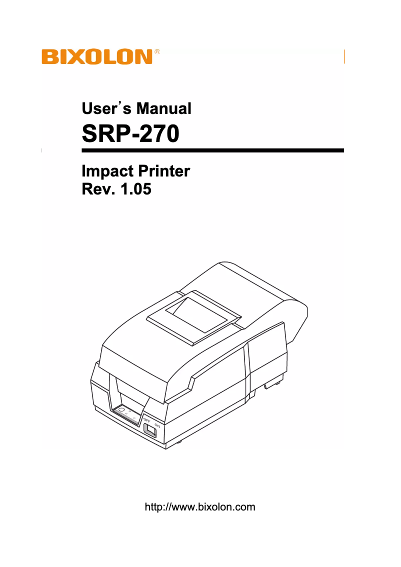 Image de la première page du manuel de l'appareil SRP-270CPG