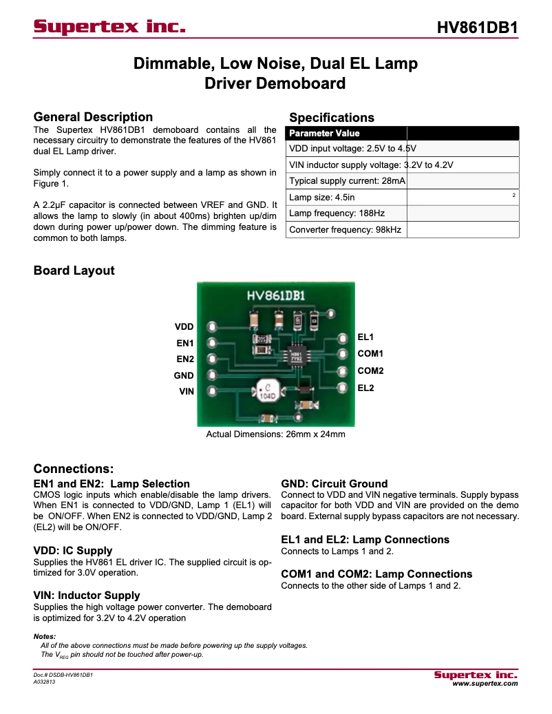 Page 1 de la notice Manuel utilisateur Microchip HV861DB1