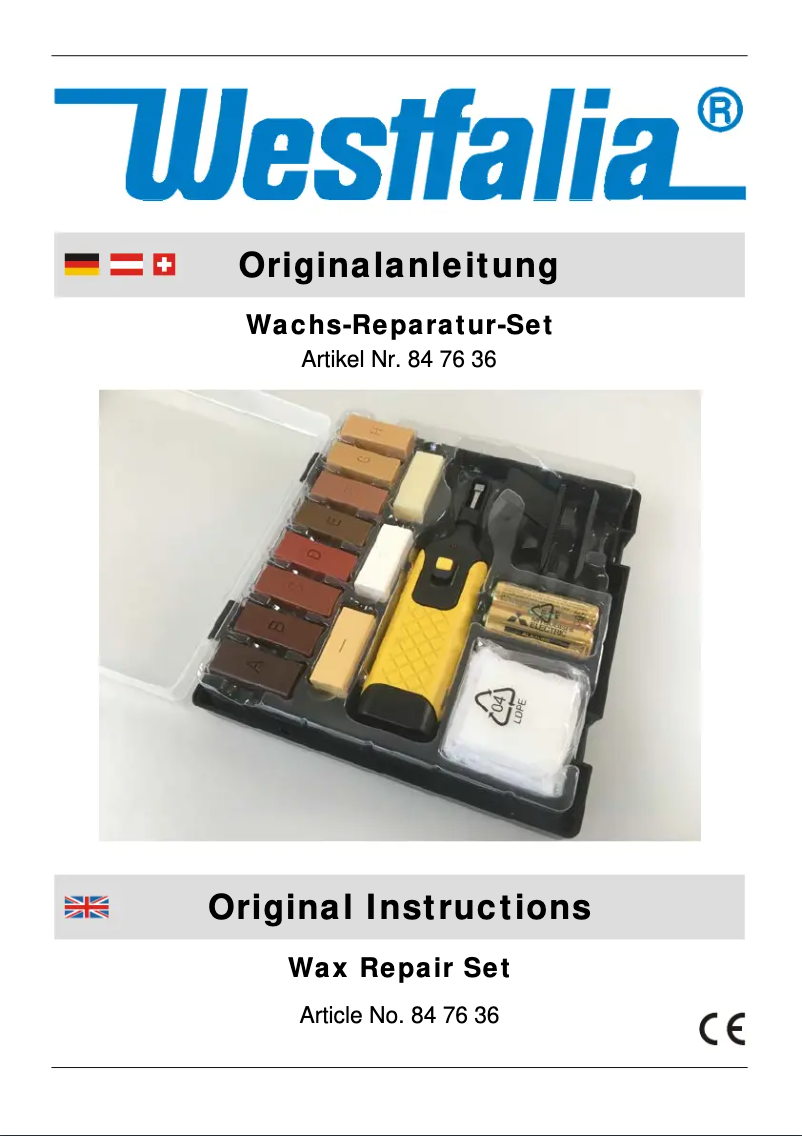 Page n°1 - Manuel utilisateur Westfalia 847636