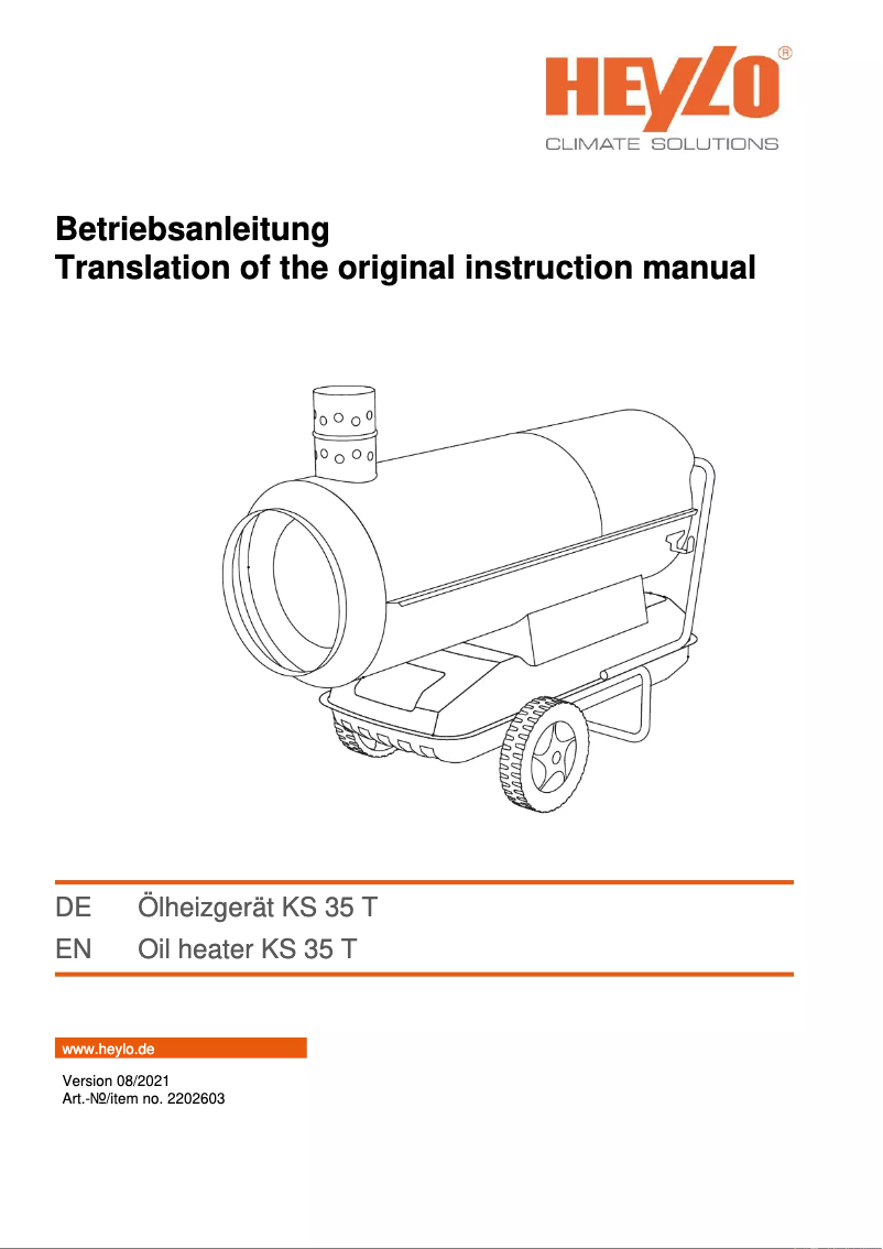 Page 1 de la notice Manuel utilisateur Heylo KS 35 T