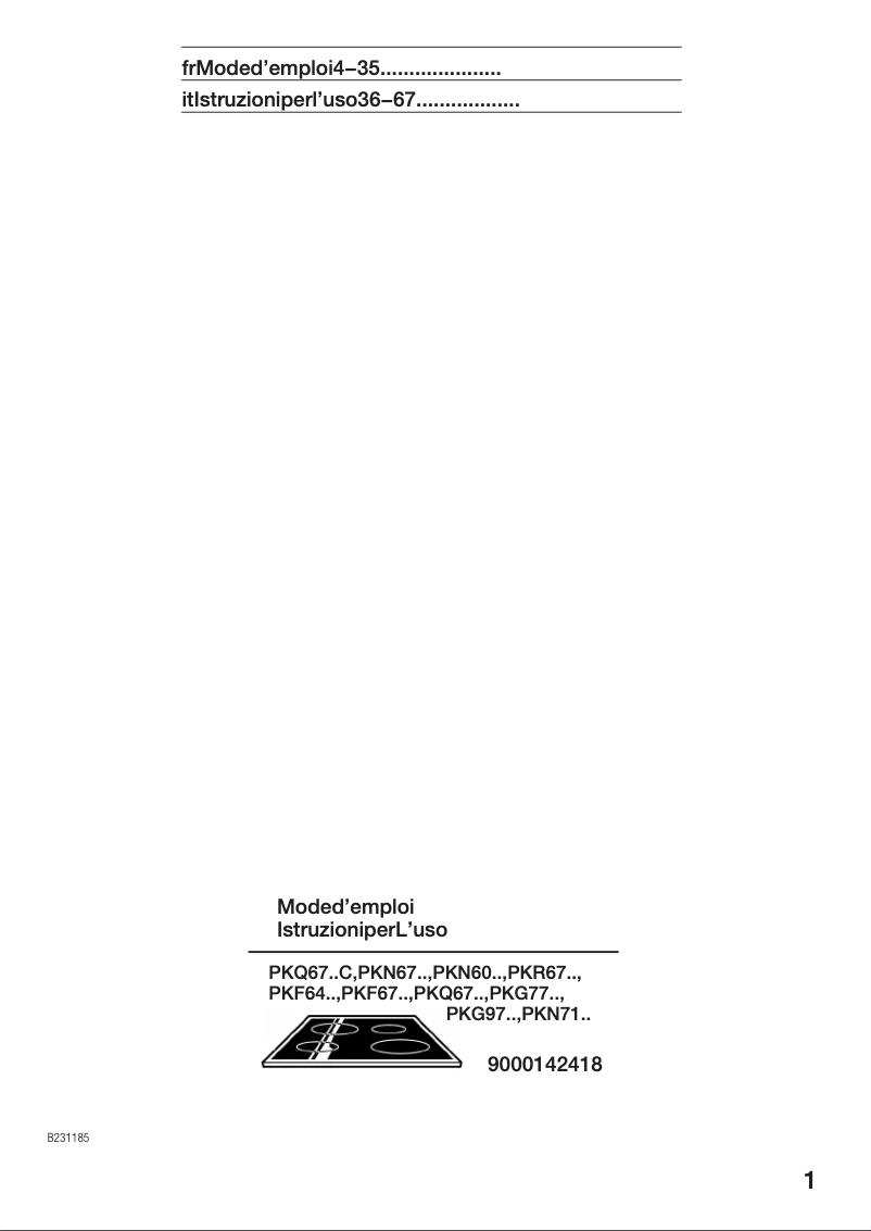 Page n°1 - Manuel utilisateur Bosch PKN601T01
