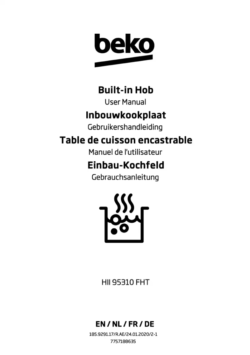 Page n°1 - Manuel utilisateur Beko HII95310FHT