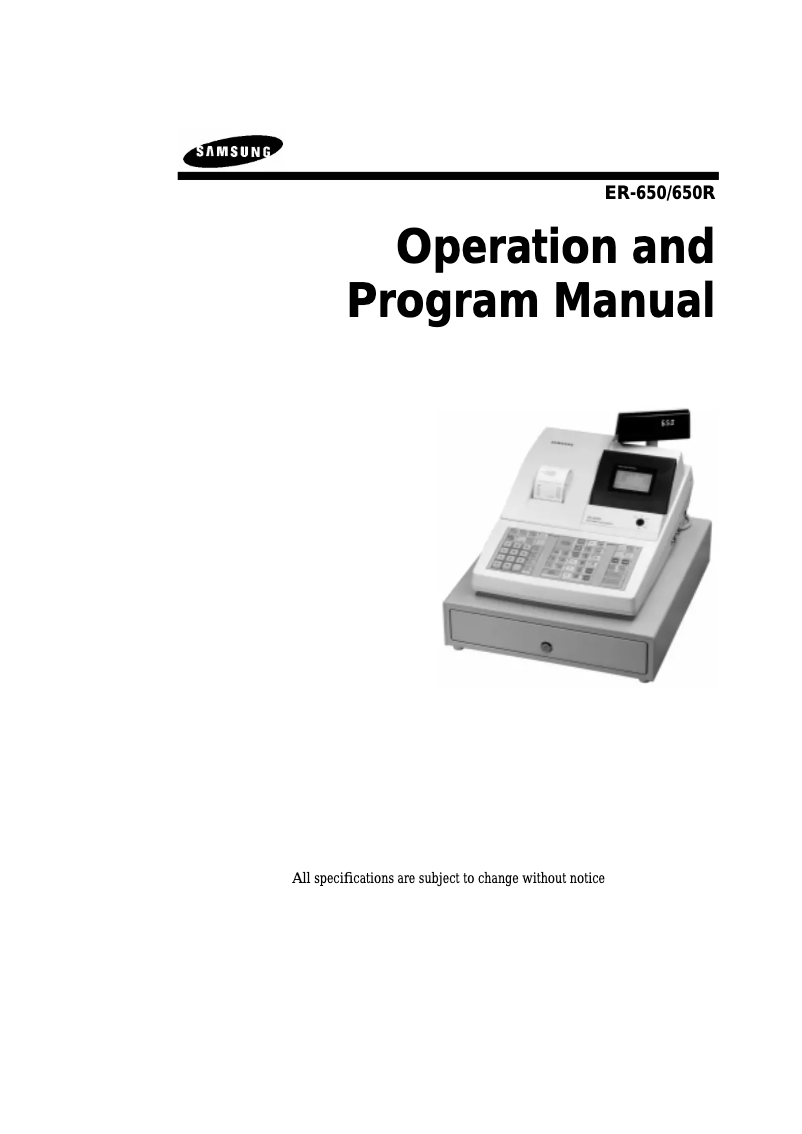 Image de la première page du manuel de l'appareil ER 650