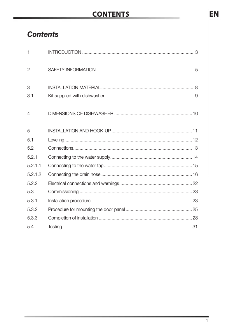 Page n°1 - Guide d'installation Smeg STU8633
