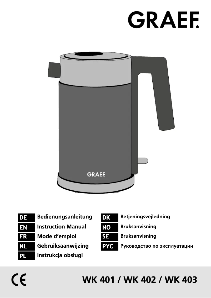 Page n°1 - Manuel utilisateur Graef WK 403