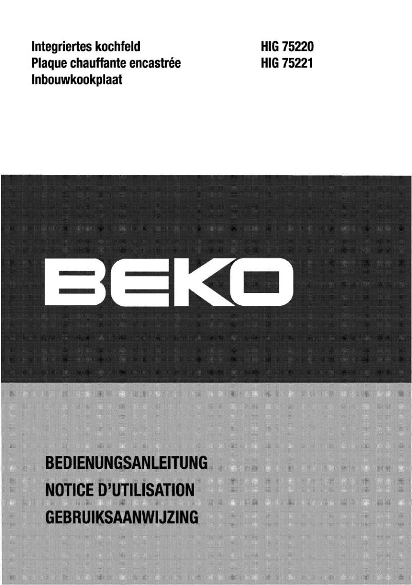 Page n°1 - Manuel utilisateur Beko HIG 75220 X