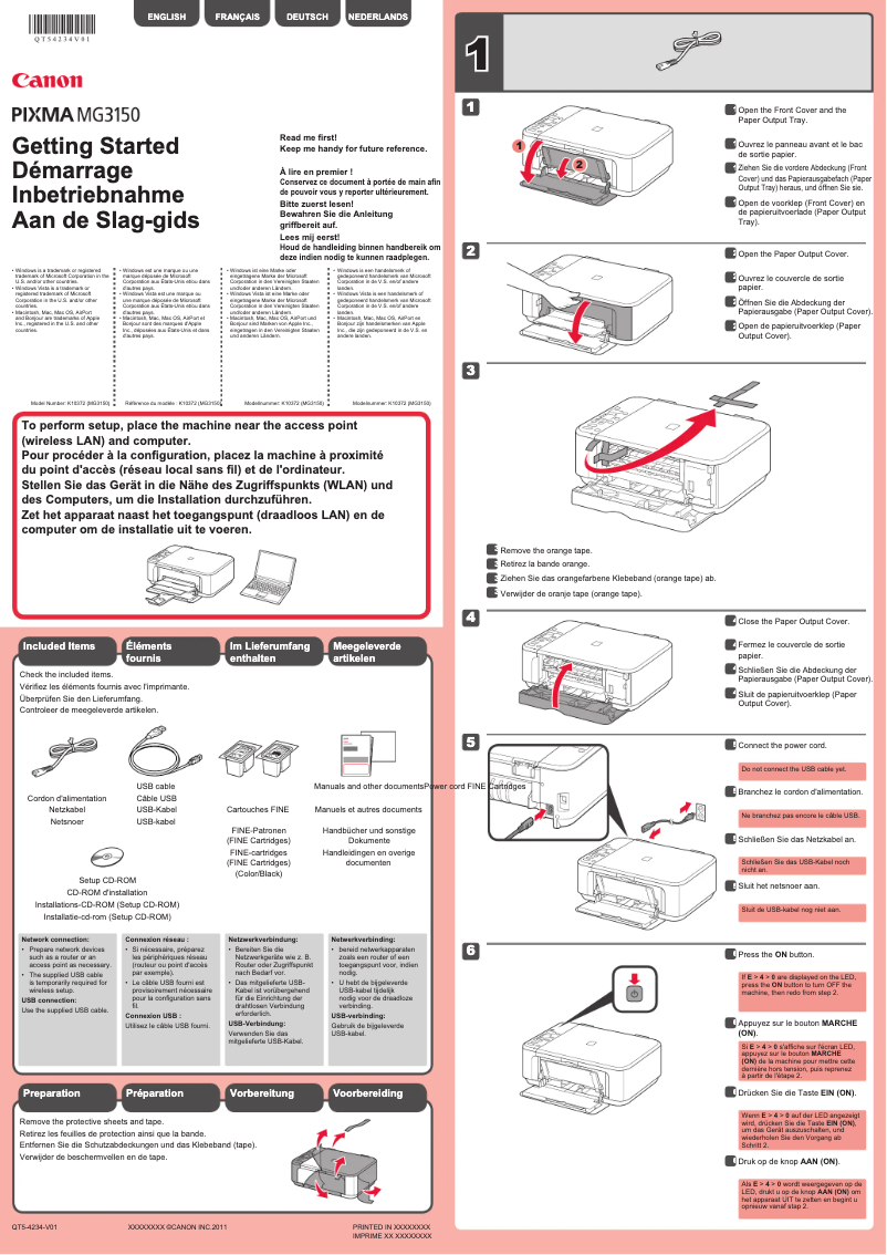 Page n°1 - Manuel utilisateur Canon Pixma MG3155