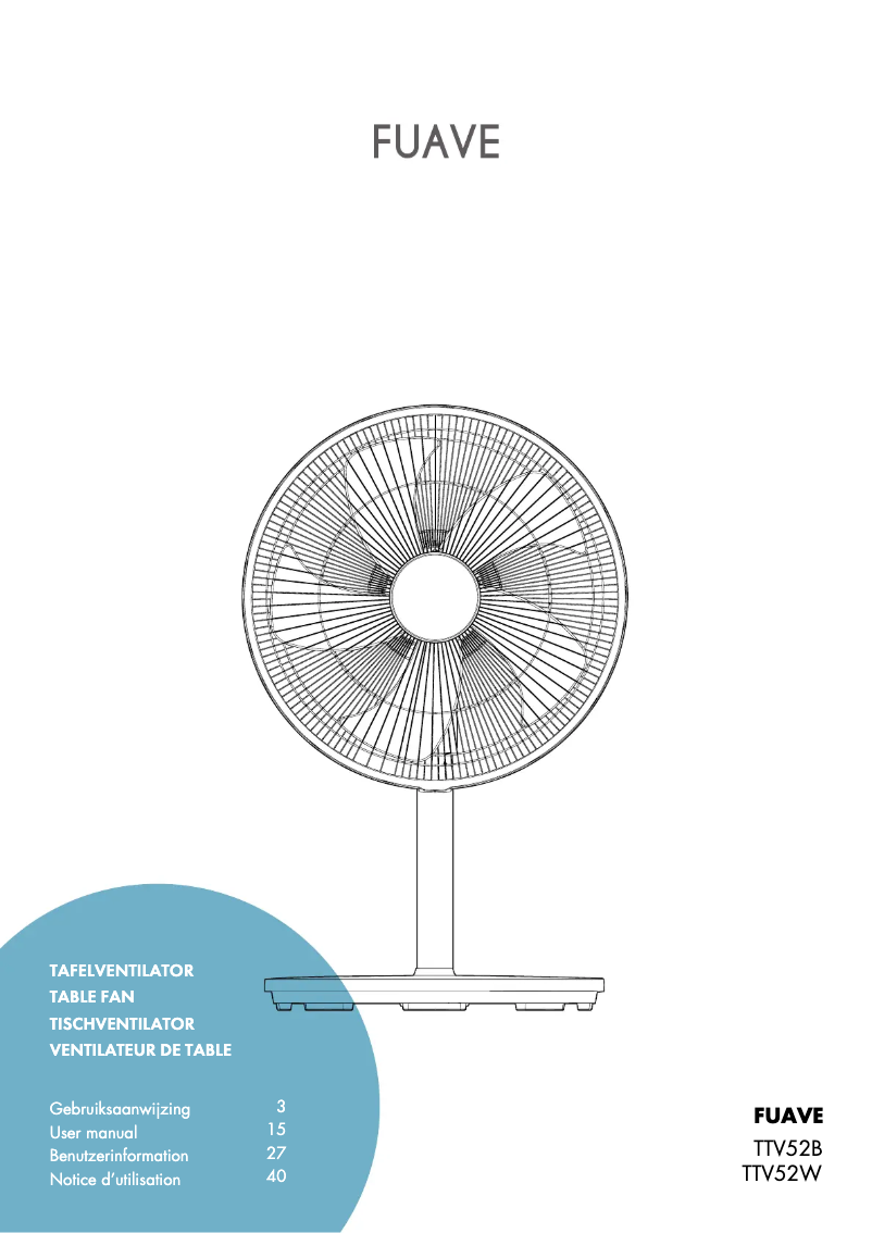 Page n°1 - Manuel utilisateur Fuave TTV52W