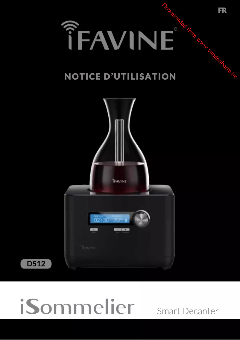 Page n°1 - Manuel utilisateur iFavine iSommelier D512