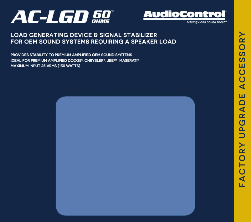 Page 1 de la notice Manuel utilisateur AudioControl AC-LGD 60