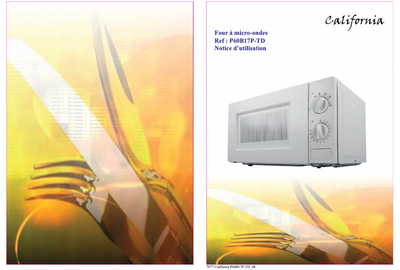 Page n°1 - Manuel utilisateur California P60B17P-TD