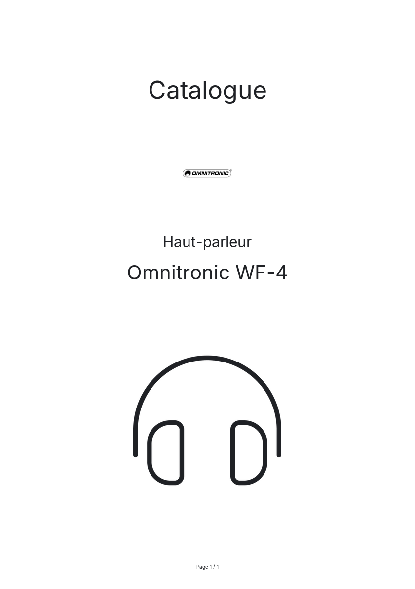 Page n°1 - Catalogue Omnitronic WF-4