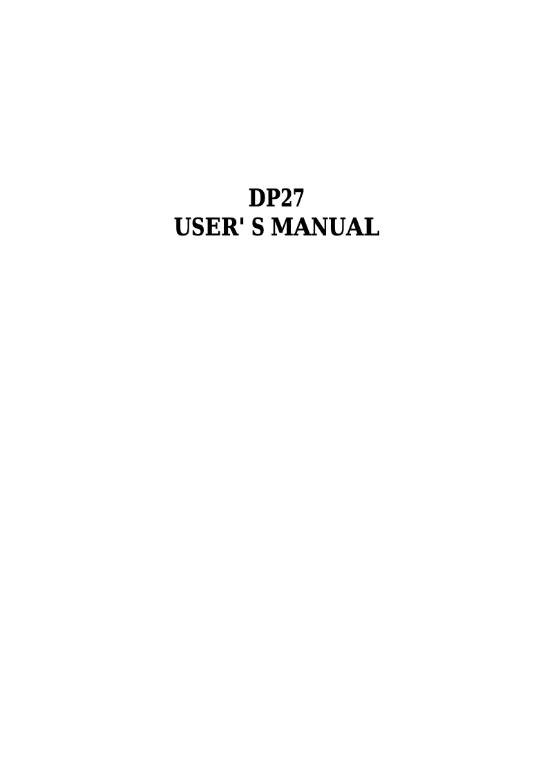 Página 1 del manual Manual de usuario TTM DP27 SOS