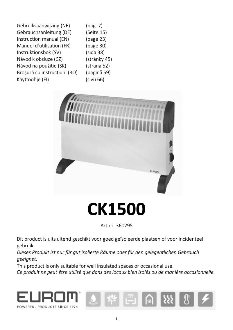 Página 1 del manual Manual de usuario Euromac CK1500