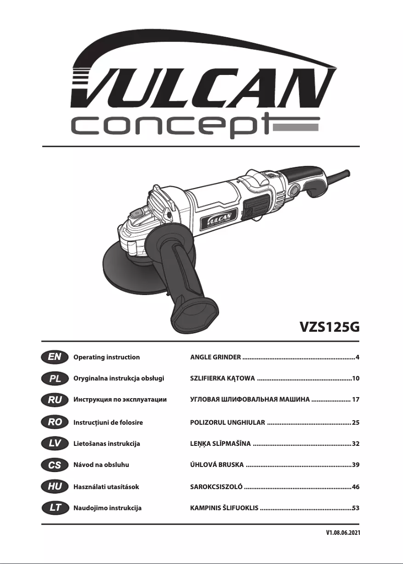 Page 1 de la notice Manuel utilisateur Vulcan VZS125G