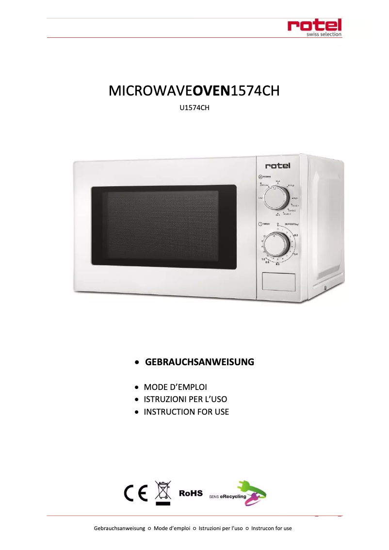 Image de la première page du manuel de l'appareil MW 574