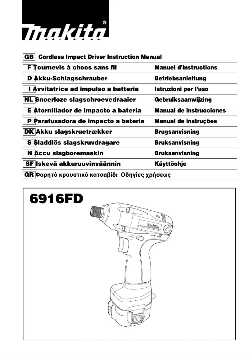 Page 1 de la notice Manuel utilisateur Makita 6916FD