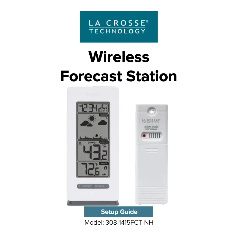 Page n°1 - Manuel utilisateur La Crosse Technology 308-1415FCT-NH