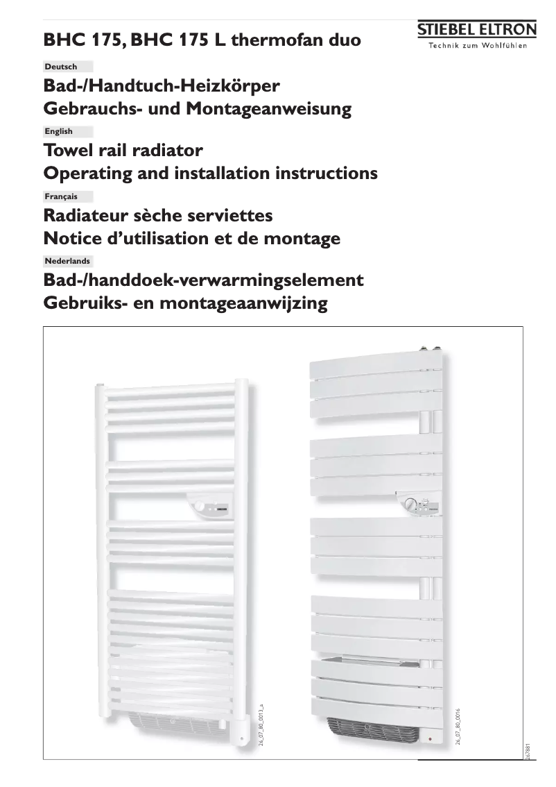 Page n°1 - Manuel utilisateur Stiebel Eltron Thermofan Duo BHC 175