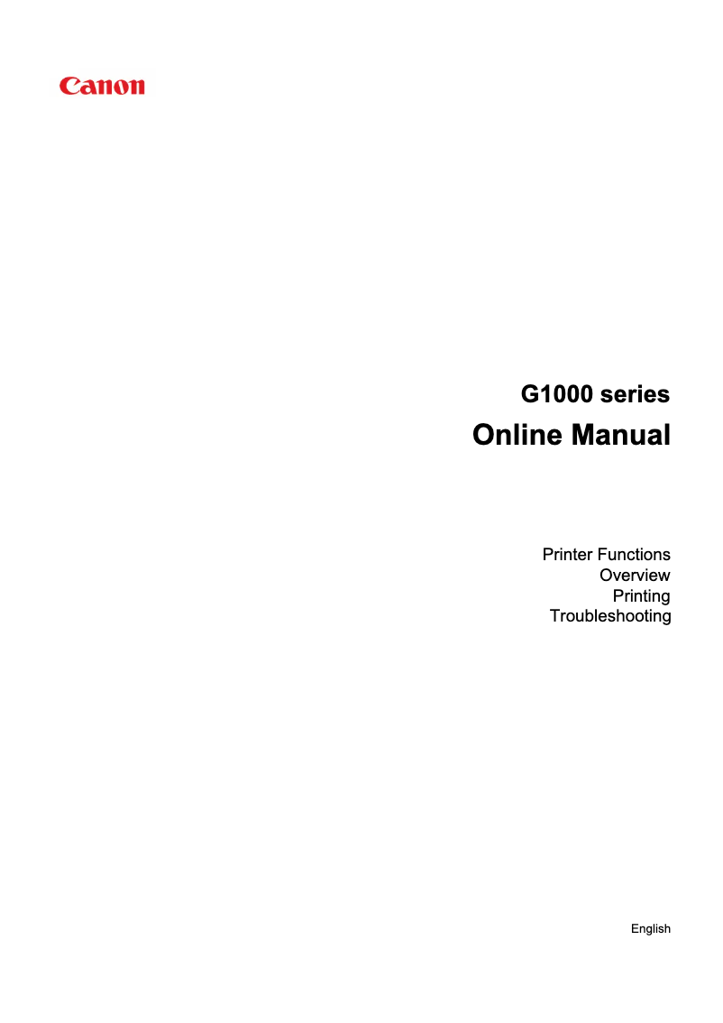 Page 1 de la notice Manuel utilisateur Canon PIXMA G1200