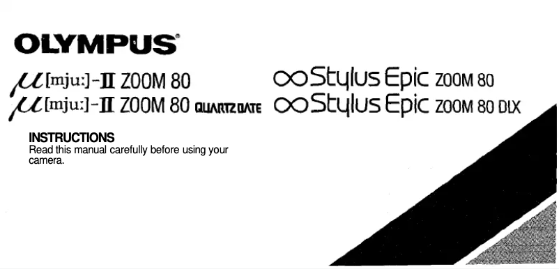 Page 1 de la notice Manuel utilisateur Olympus Mju II Zoom 80