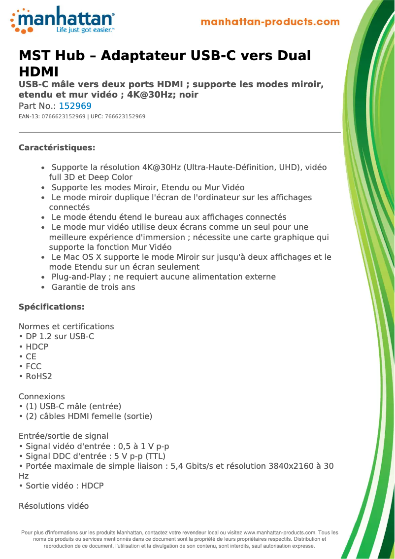 Image de la première page du manuel de l'appareil 152969