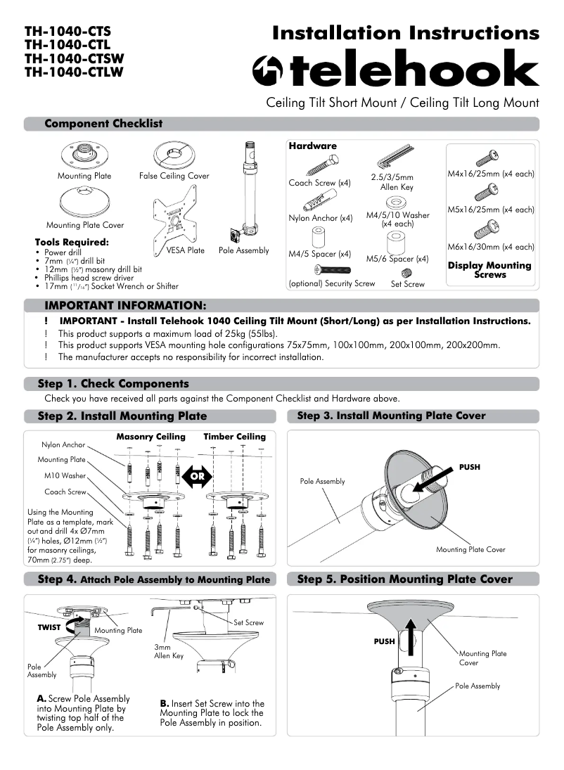 Image de la première page du manuel de l'appareil TH-1040-CTS