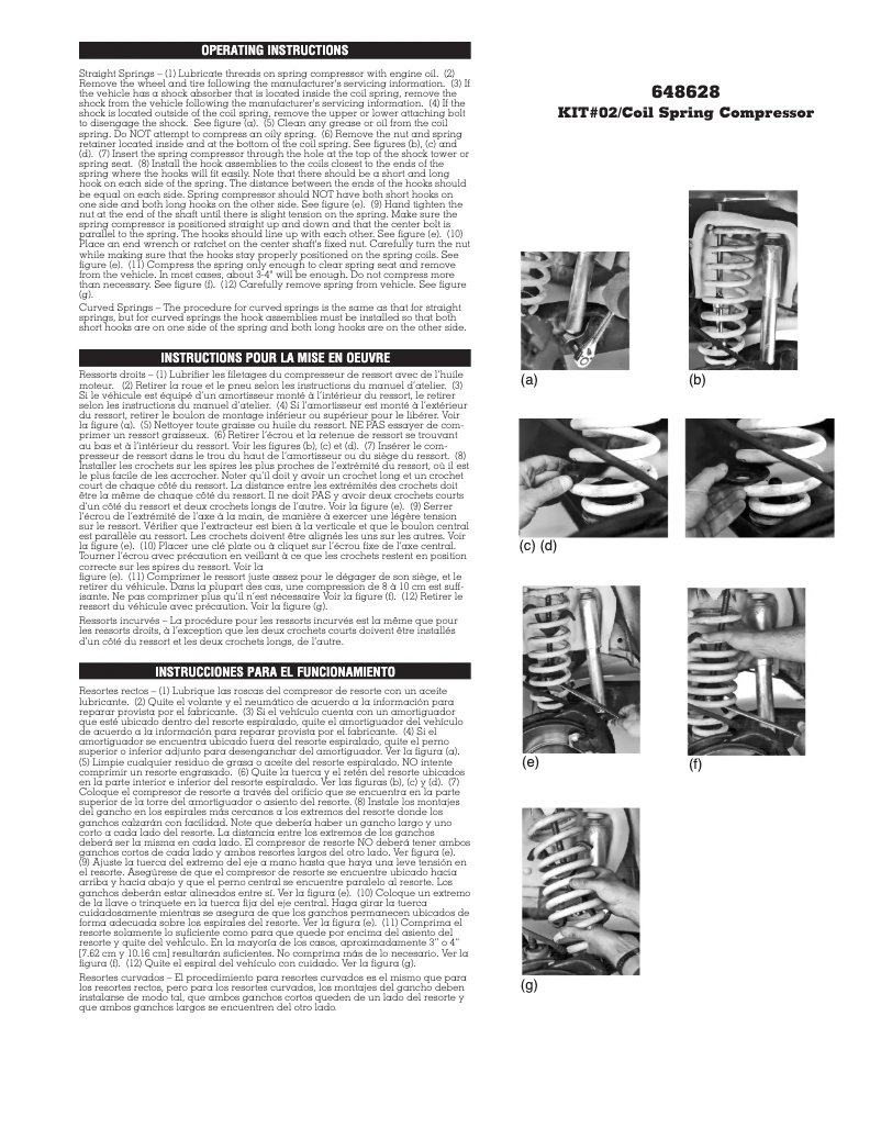 Page n°1 - Manuel d'utilisation et d'entretien Powerbuilt 648628