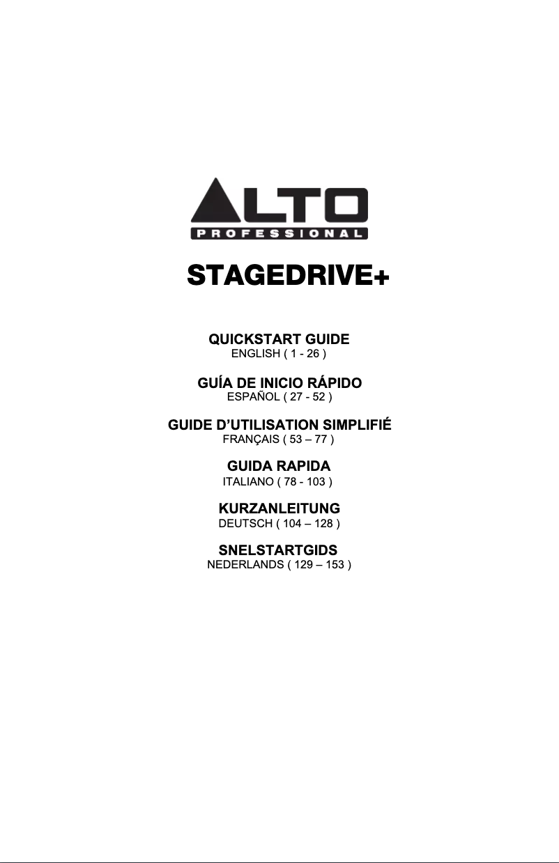 Page 1 de la notice Manuel utilisateur Alto Stagedrive+