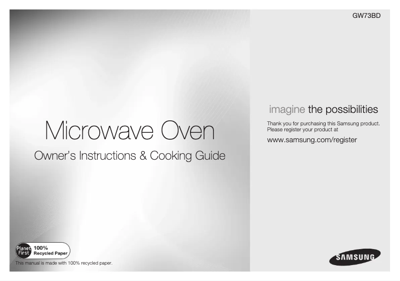 Page n°1 - Manuel utilisateur Samsung GW73BD