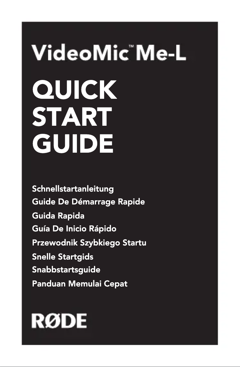 Page 1 de la notice Manuel utilisateur Røde VideoMic Me-L