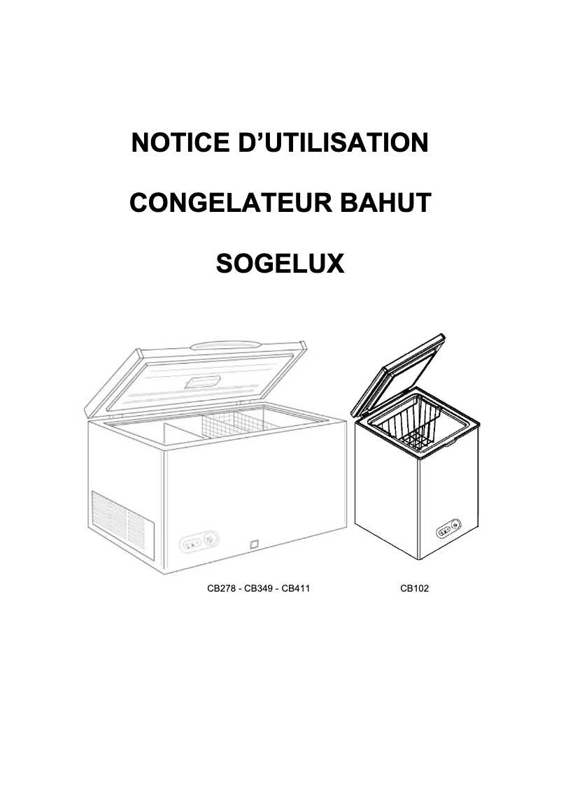 Page 1 de la notice Manuel utilisateur Sogelux CB349