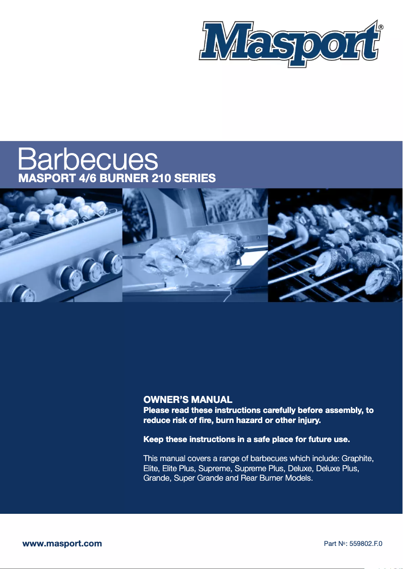 Page 1 de la notice Manuel utilisateur Masport Supreme Plus RBW 210