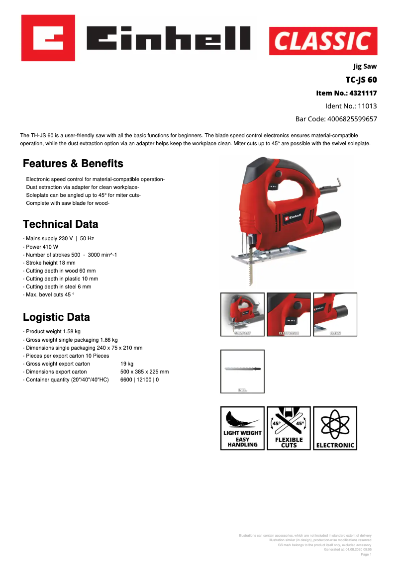 Image de la première page du manuel de l'appareil TC-JS 60