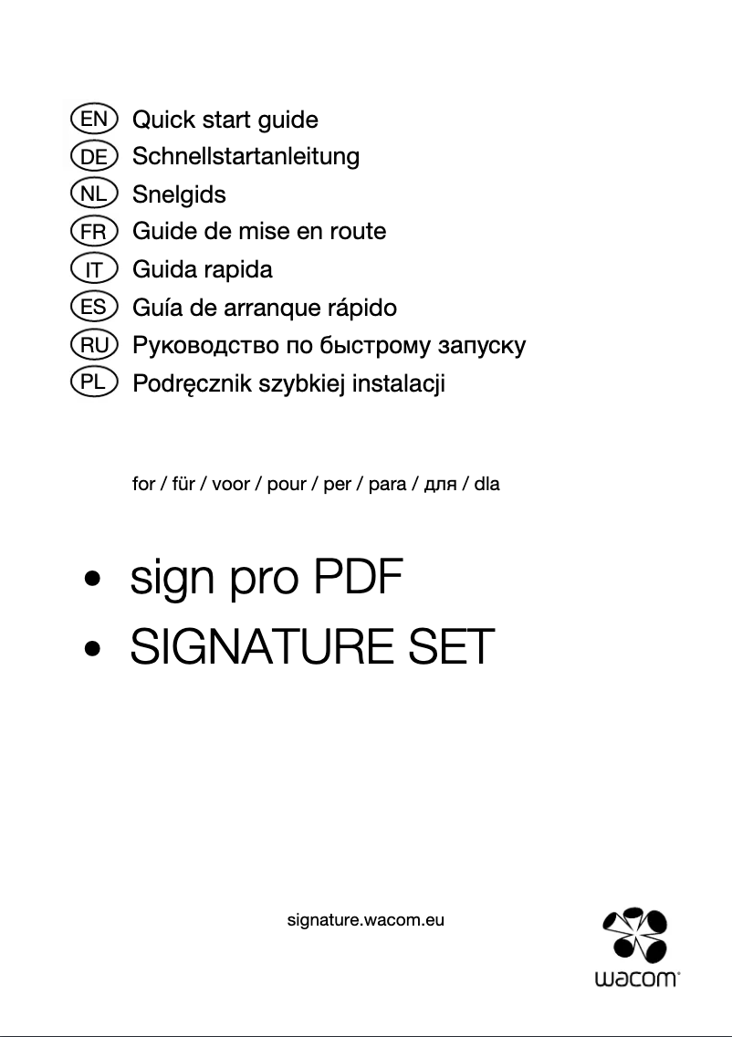 Page 1 de la notice Manuel utilisateur Wacom Signature