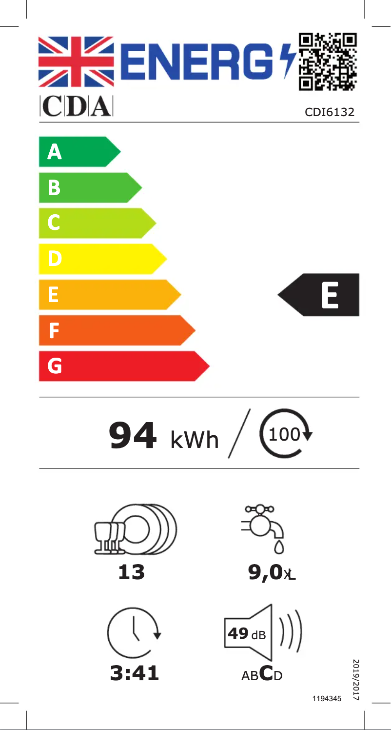 Page n°1 - Label énergétique CDA CDI6132