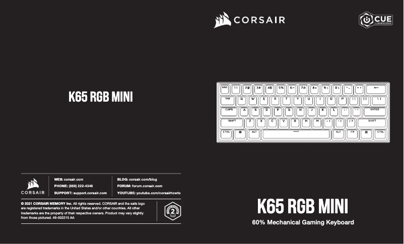 Image de la première page du manuel de l'appareil K65 RGB