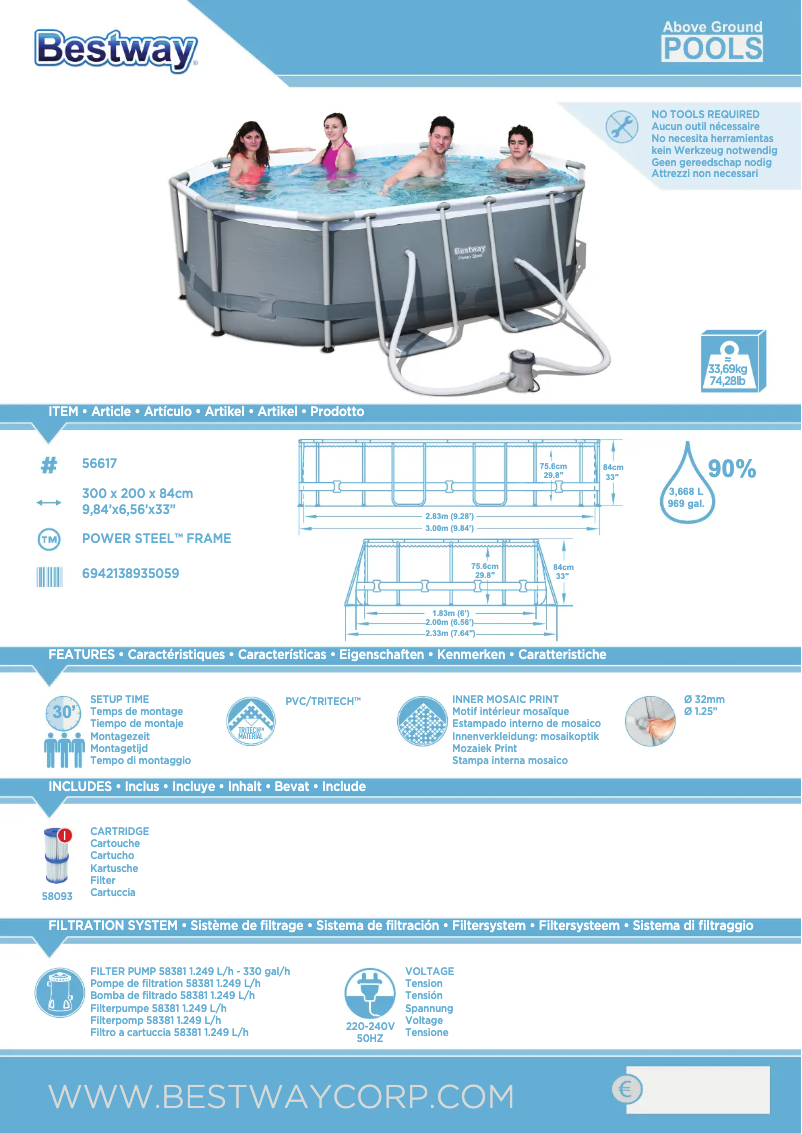 Page 1 de la notice Manuel utilisateur Bestway Power Steel 56617