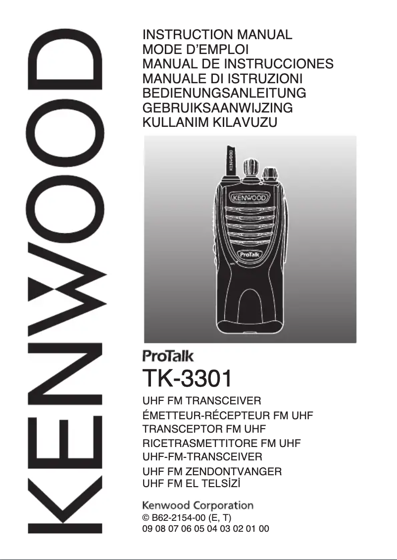 Page 1 de la notice Manuel utilisateur Kenwood TK-3301