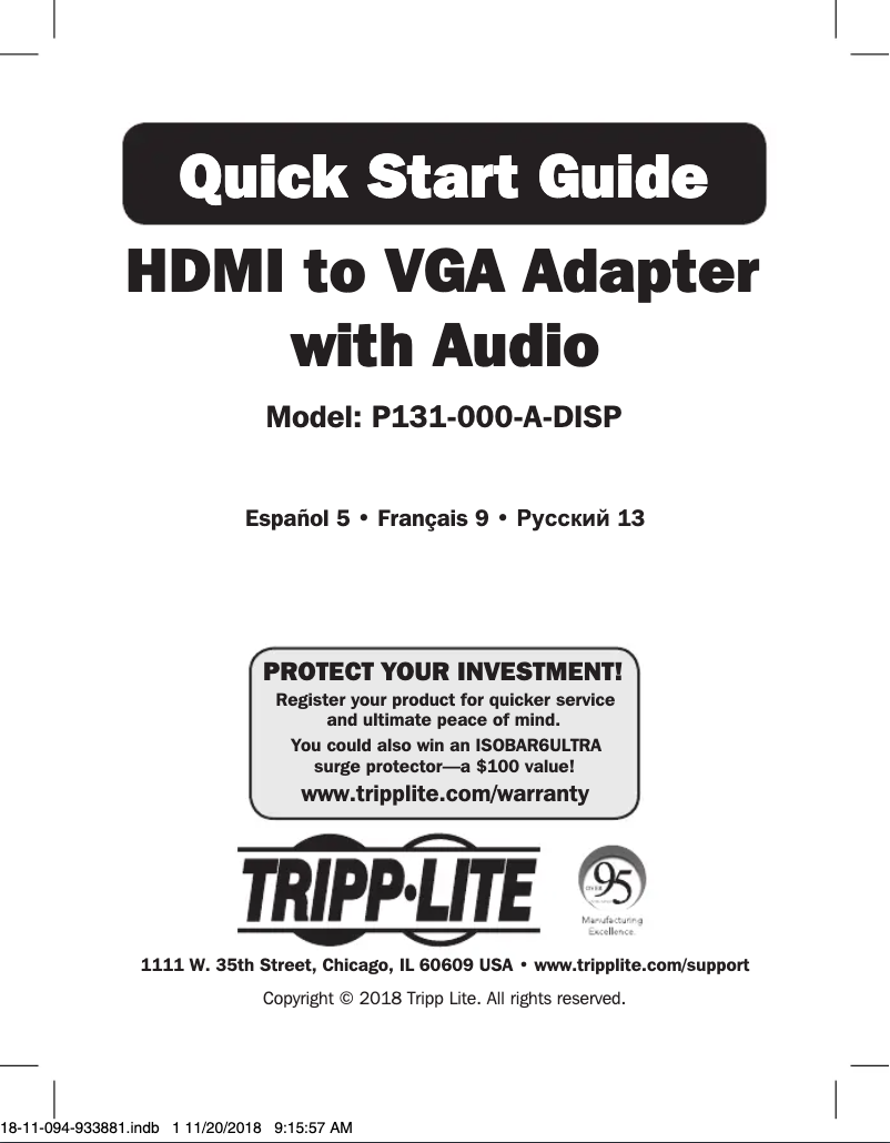 Página 1 del manual Manual de usuario Tripp Lite P131-000-A-DISP