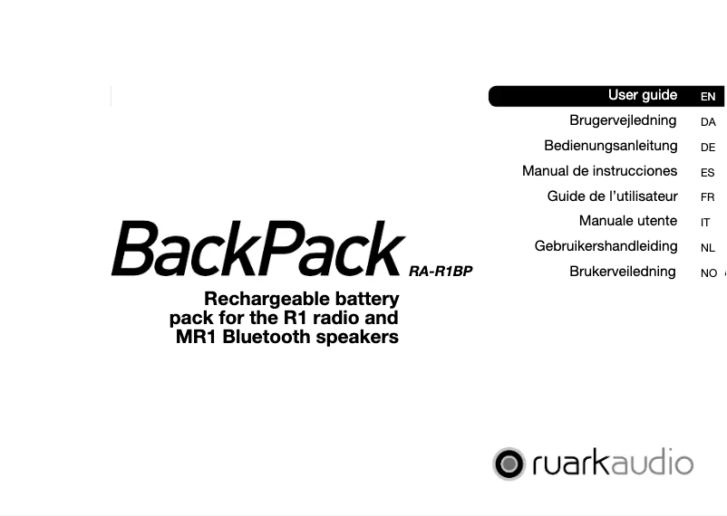 Página 1 del manual Manual de usuario Ruark Audio BackPack RA-R1BP