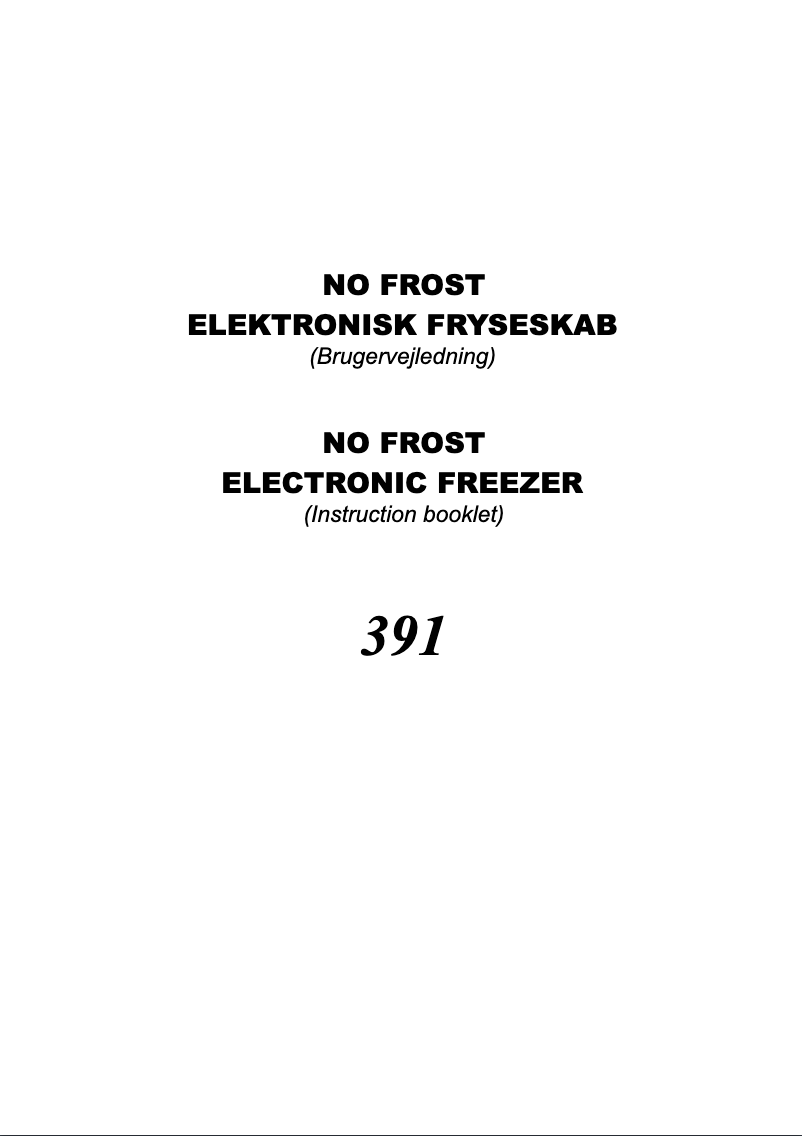 Page 1 de la notice Manuel utilisateur Vestfrost CW 391