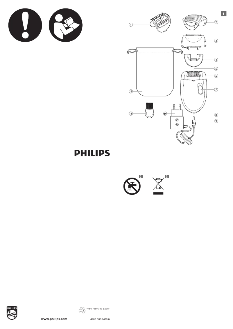 Page n°1 - Manuel utilisateur Philips Satinelle Essential HP6423