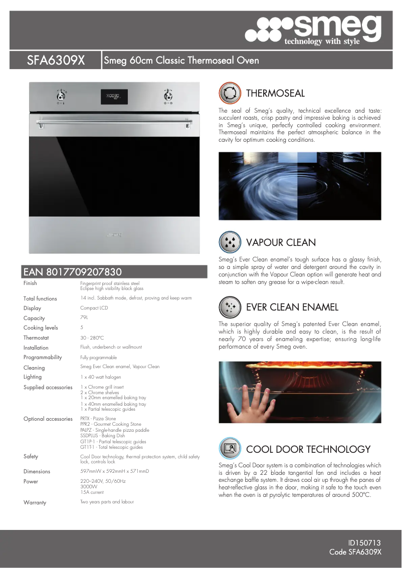 Page n°1 - Fiche technique Smeg SFA6309X