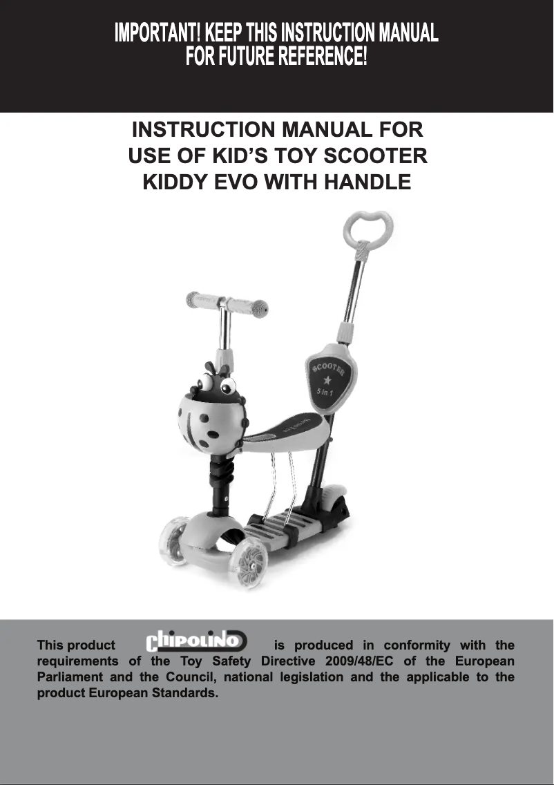 Page 1 de la notice Manuel utilisateur Chipolino 3 in 1 Kiddy Evo