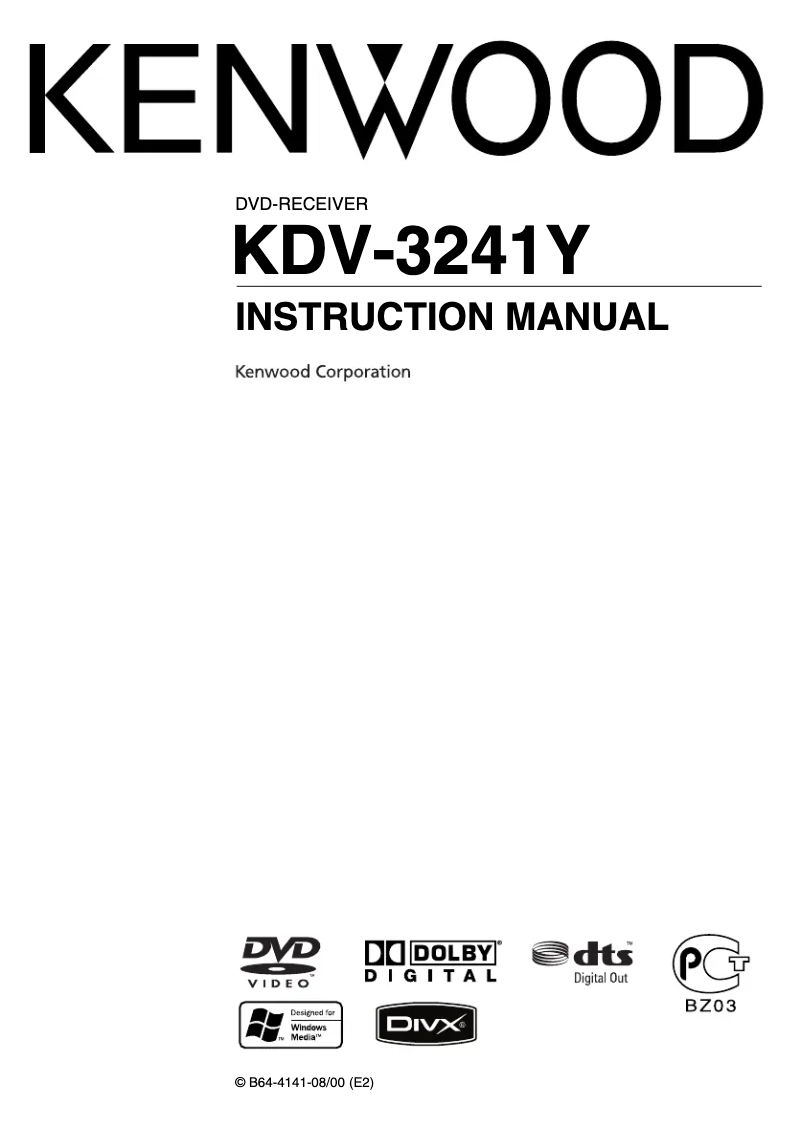 Page n°1 - Manuel utilisateur Kenwood KDV-3241Y