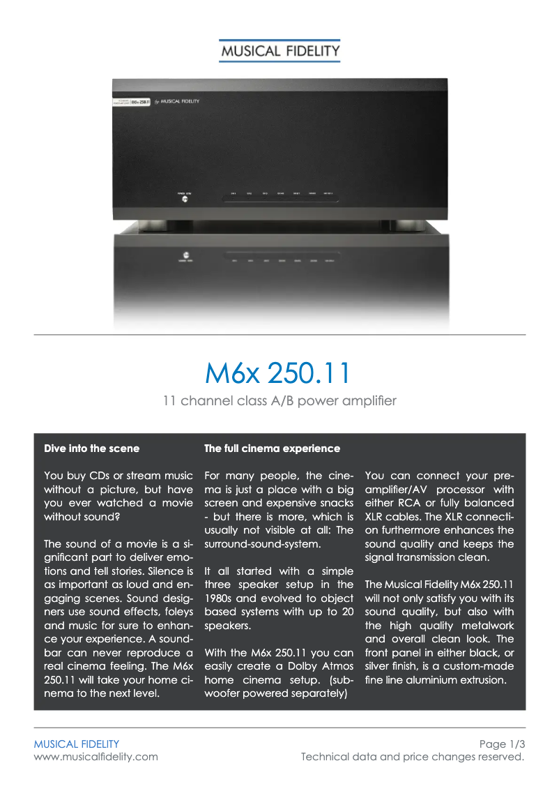 Image de la première page du manuel de l'appareil M6x 250.11