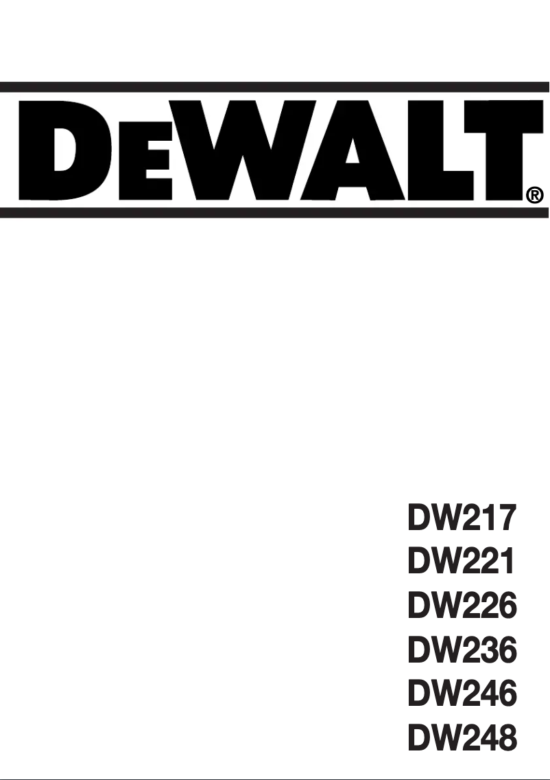 Page 1 de la notice Manuel utilisateur DeWalt DW236I