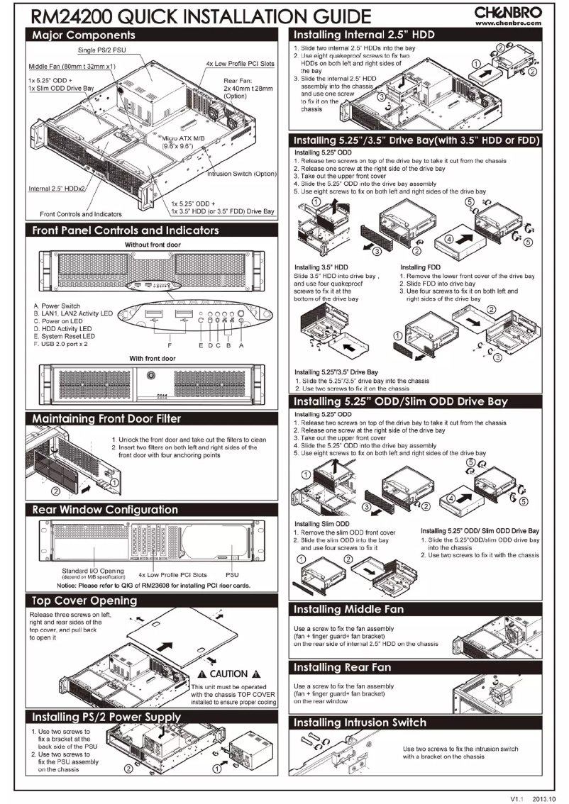 Page 1 de la notice Manuel utilisateur Chenbro Micom RM24200-L2
