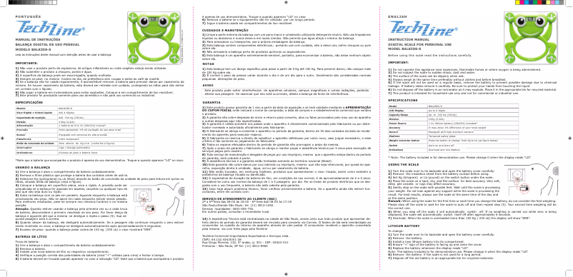Page 1 de la notice Manuel utilisateur TechLine BALKIDS-S